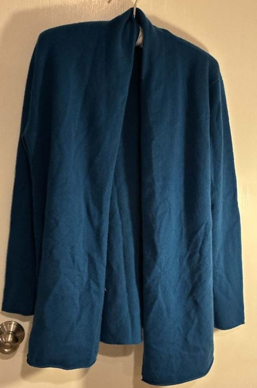 Neiman Marcus The Cashmere Collection Blue Open Front Cardigan Sweater